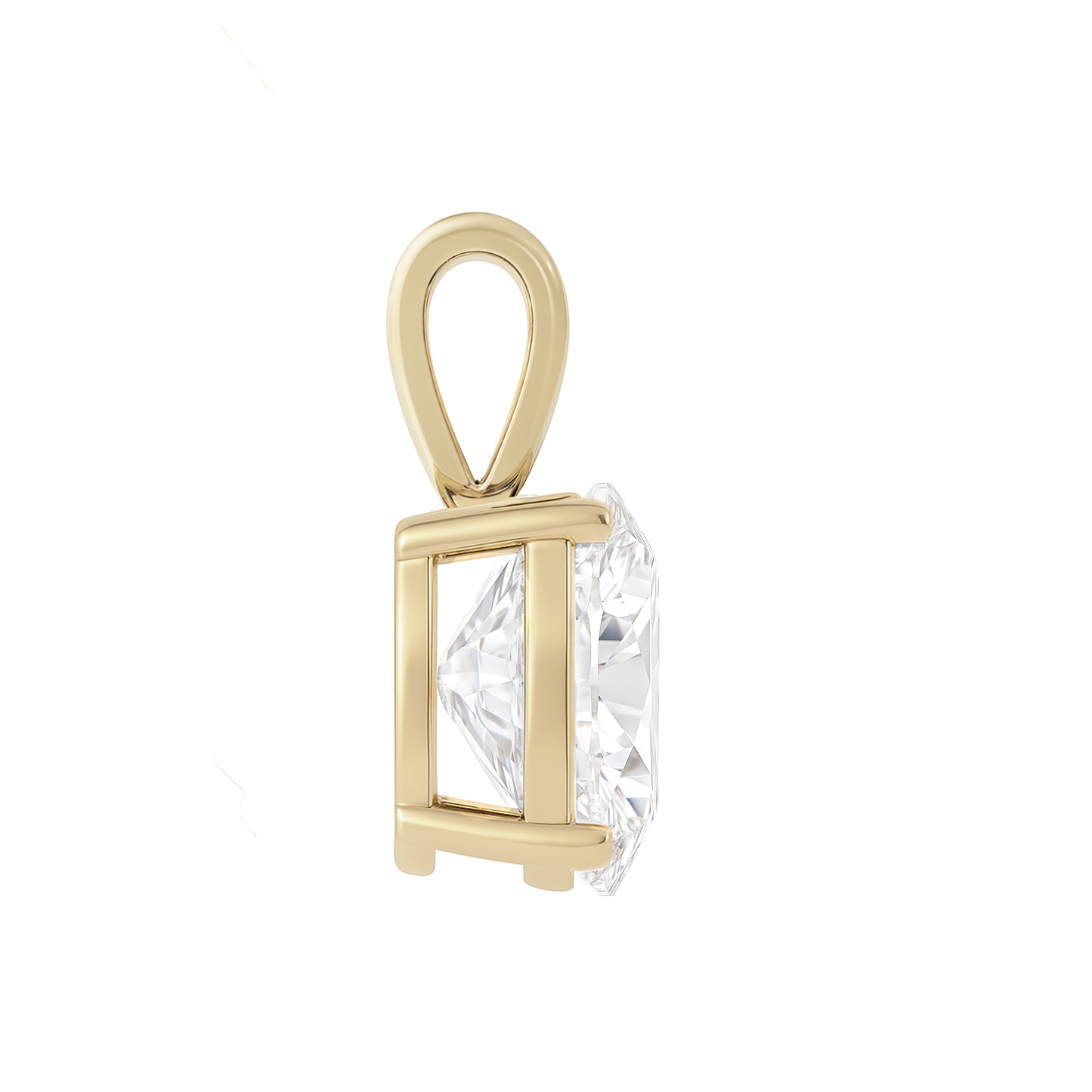 10K Gold Oval Cut Moissanite Solitaire Pendant Only - Solid Bail