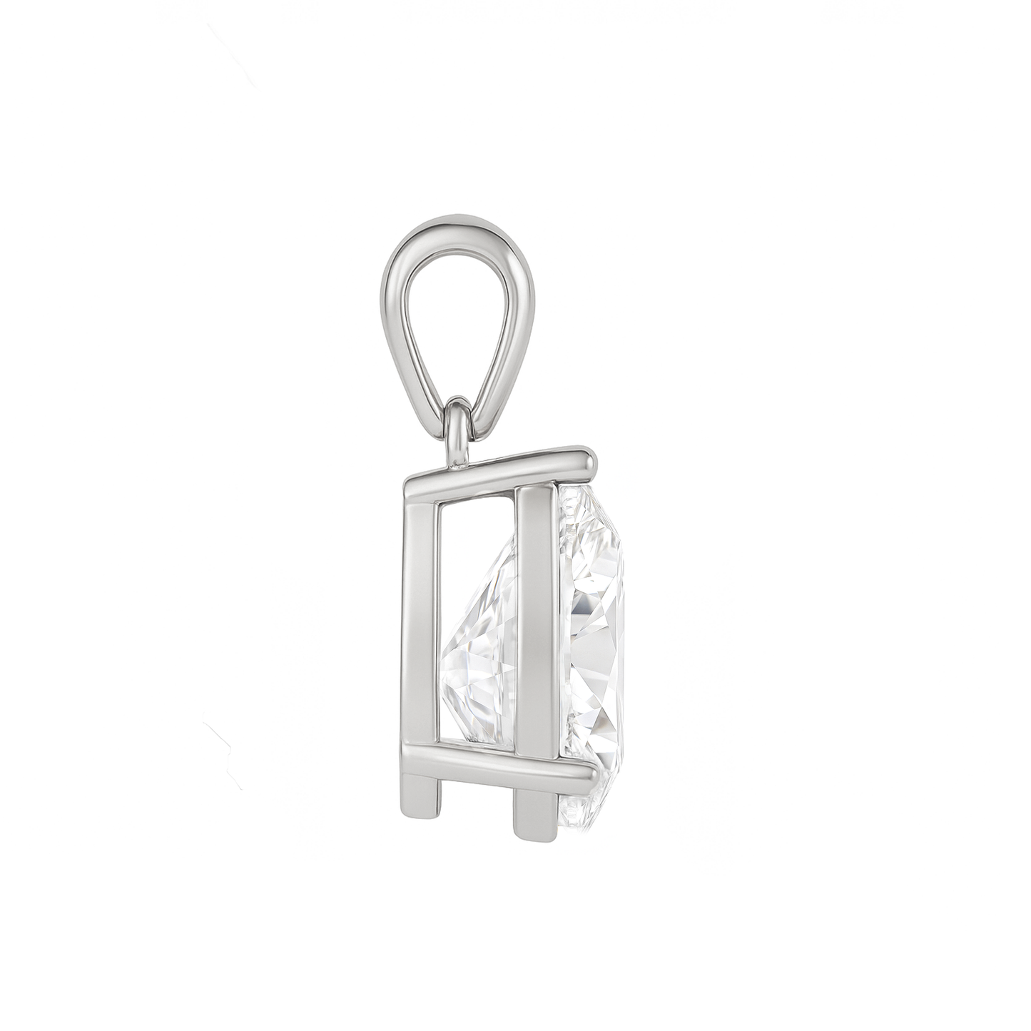 10K Gold Pear Cut Moissanite Solitaire Pendant Only - Dangle Bail