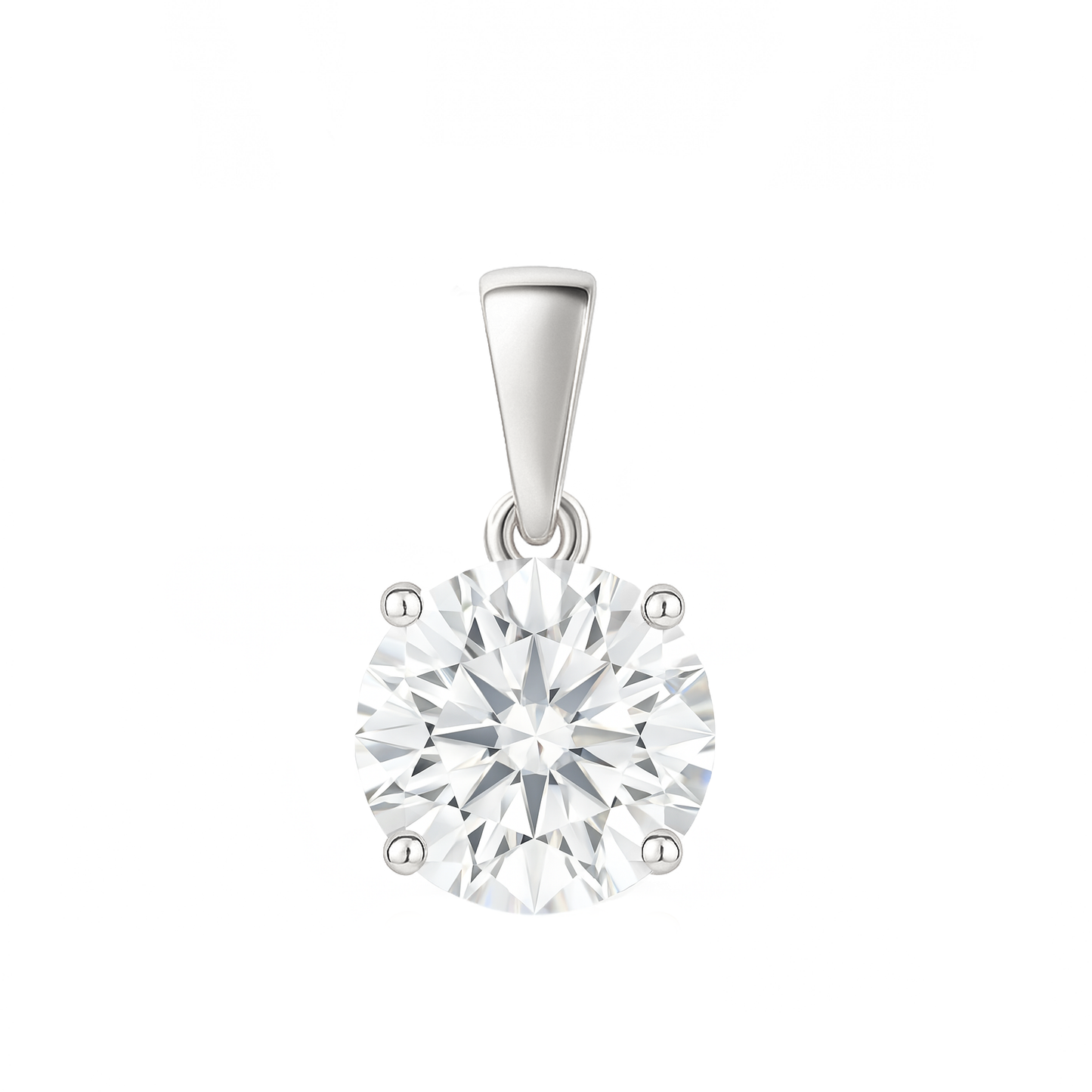 10K Gold Round Cut Moissanite Solitaire Pendant Only - Dangle Bail
