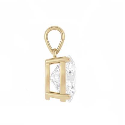 10K Gold Oval Cut Moissanite Solitaire Pendant Only - Dangle Bail