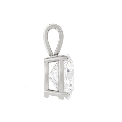 10K Gold Oval Cut Moissanite Solitaire Pendant Only - Solid Bail