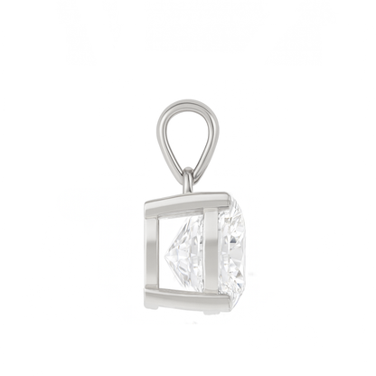 10K Gold Round Cut Moissanite Solitaire Pendant Only - Dangle Bail