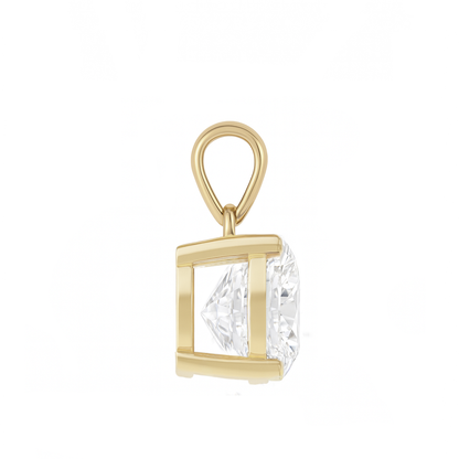 10K Gold Round Cut Moissanite Solitaire Pendant Only - Dangle Bail