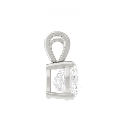 10K Gold Round Cut Moissanite Solitaire Pendant Only - Double Loop Bail