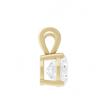 10K Gold Round Cut Moissanite Solitaire Pendant Only - Double Loop Bail