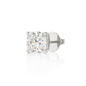 10K Gold Cushion Cut Moissanite Solitaire Single Stud Earring - Push Back