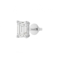 10K Gold Emerald Cut Moissanite Solitaire Single Stud Earring - Push Back