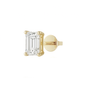 10K Gold Emerald Cut Moissanite Solitaire Single Stud Earring - Push Back