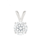 10K Gold Round Cut Moissanite Solitaire Pendant Only - Double Loop Bail