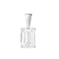 10K Gold Emerald Cut Moissanite Solitaire Pendant Only - Solid Bail