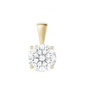10K Gold Round Cut Moissanite Solitaire Pendant Only - Solid Bail