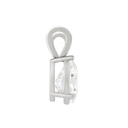 10K Gold Pear Cut Moissanite Solitaire Pendant Only - Double Loop bail