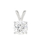10K Gold Cushion Cut Moissanite Solitaire Pendant Only - Double Loop Bail