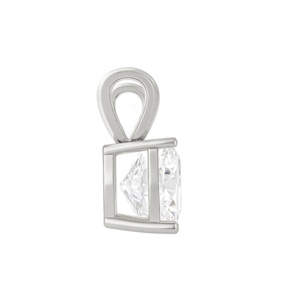 10K Gold Cushion Cut Moissanite Solitaire Pendant Only - Double Loop Bail