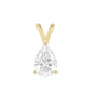 10K Gold Pear Cut Moissanite Solitaire Pendant Only - Double Loop bail