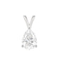 10K Gold Pear Cut Moissanite Solitaire Pendant Only - Double Loop bail
