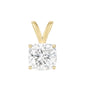 10K Gold Cushion Cut Moissanite Solitaire Pendant Only - Double Loop Bail
