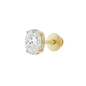 10K Gold Oval Cut Moissanite Solitaire Single Stud Earring - Screw Back