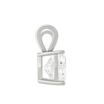14K Gold Cushion Cut Moissanite Solitaire Pendant Only - Double Loop Bail