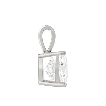 14K Gold Cushion Cut Moissanite Solitaire Pendant Only - Solid Bail