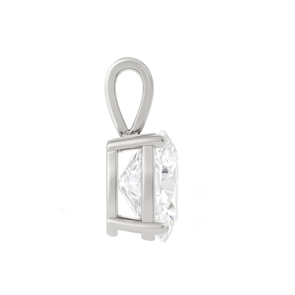 14K Gold Oval Cut Moissanite Solitaire Pendant Only - Solid Bail