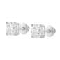 10K Gold Cushion Cut Moissanite Solitaire Stud Earrings - Screw Backs