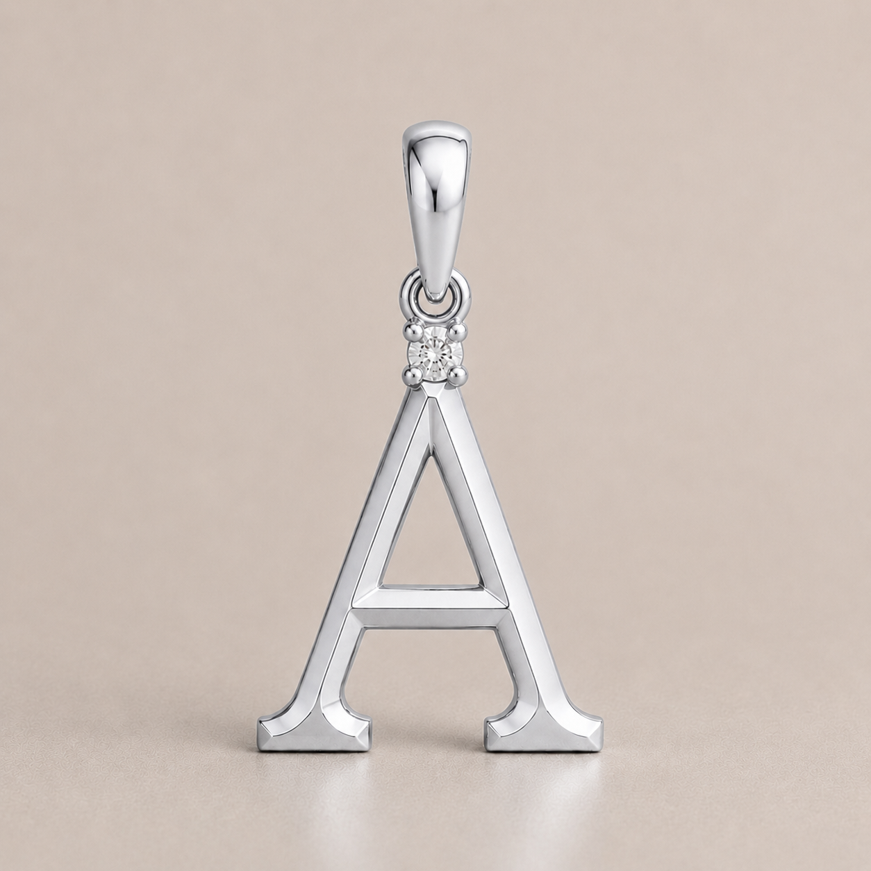 10K Gold Letter with 1.6mm Diamond Pendant Only - Dangle Bail
