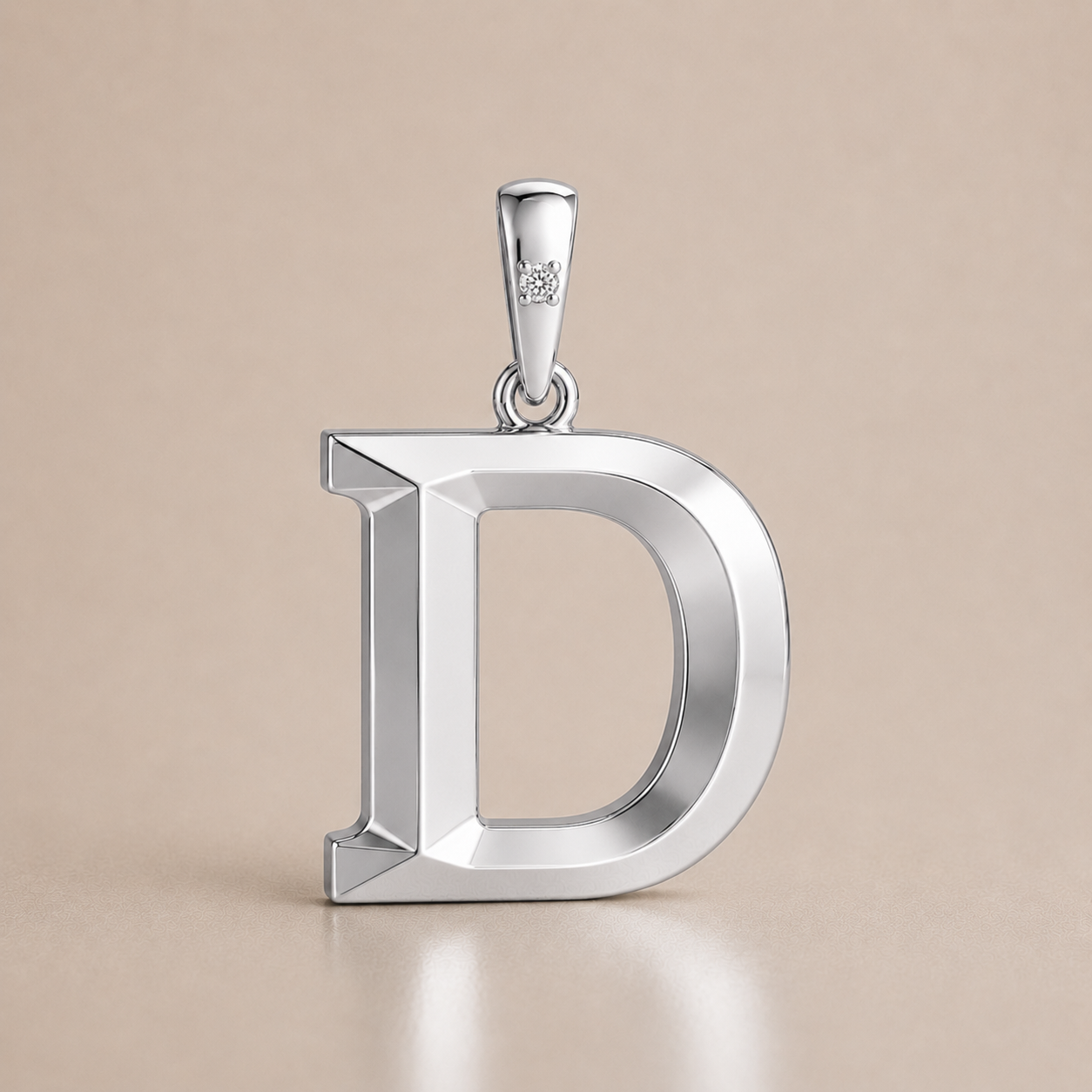 10K Gold Letter with 0.90mm Diamond Pendant Only - Dangle Bail