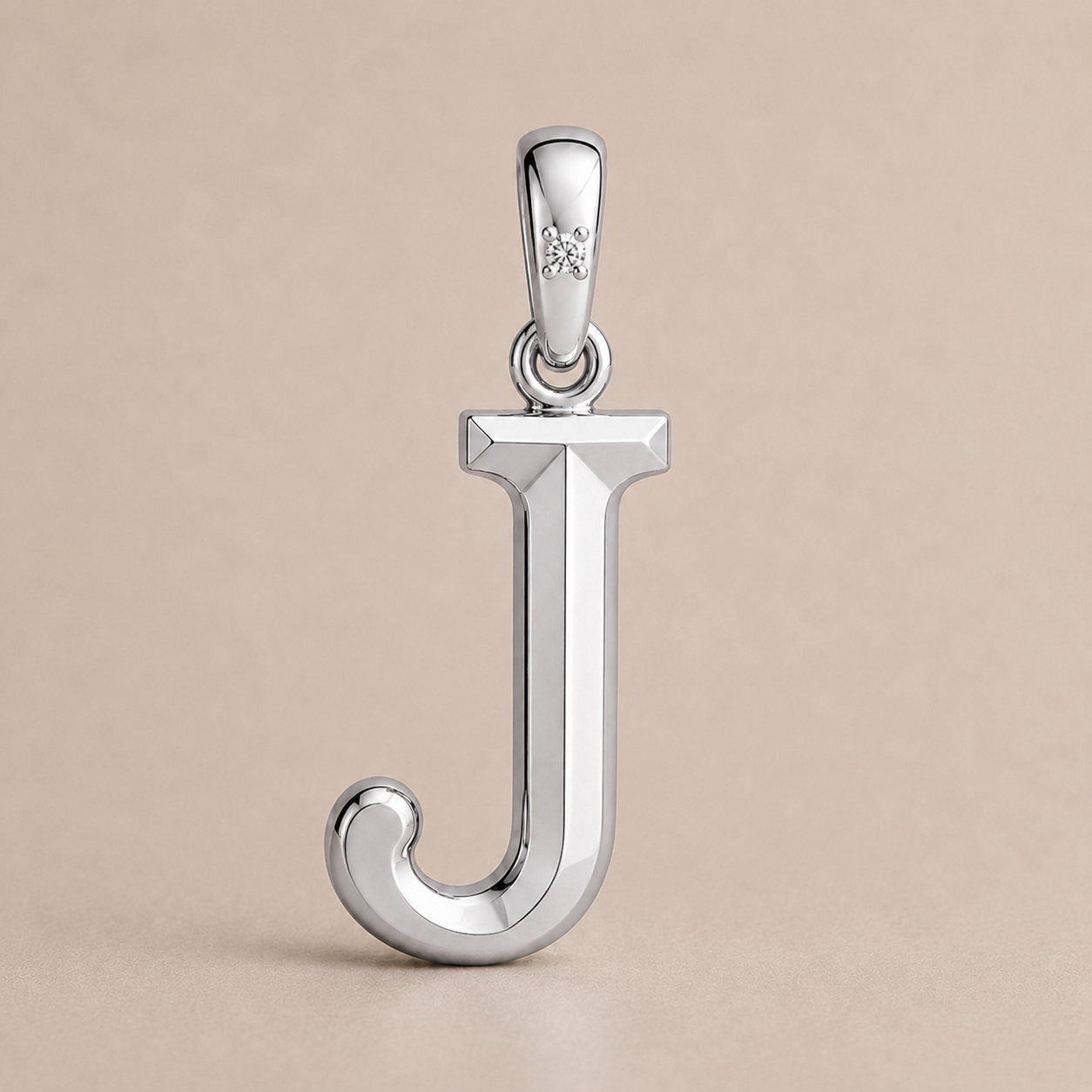 10K Gold Letter with 0.90mm Diamond Pendant Only - Dangle Bail