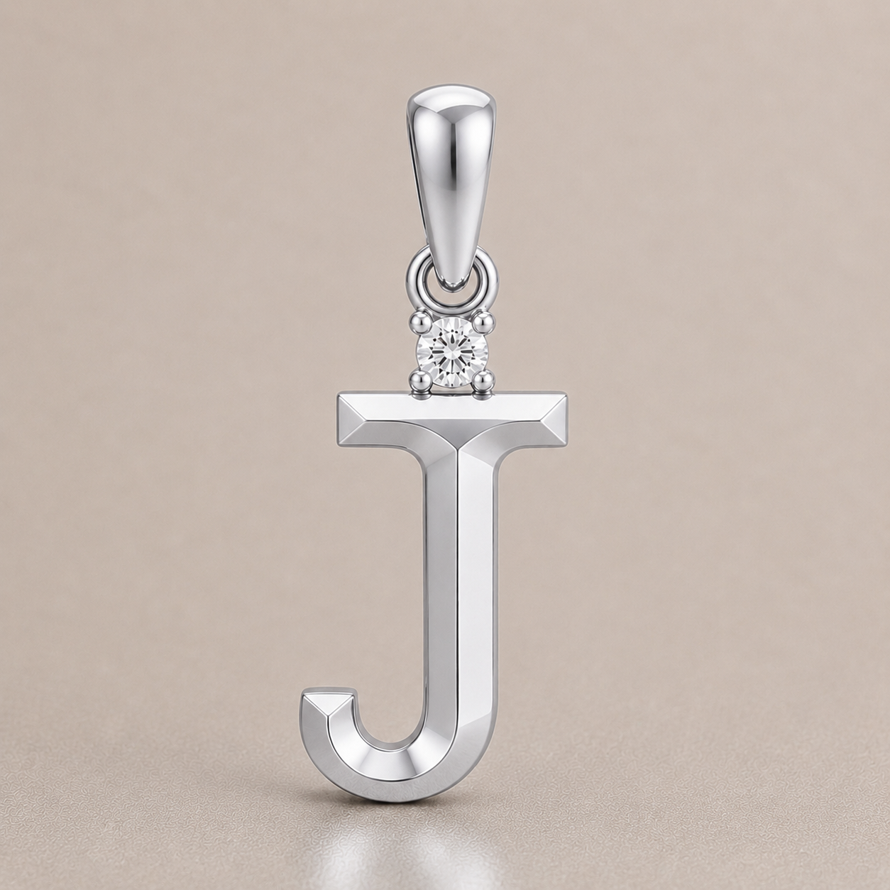 10K Gold Letter with 1.6mm Diamond Pendant Only - Dangle Bail