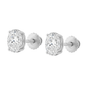 10K Gold Oval Cut Moissanite Solitaire Stud Earrings - Screw Backs