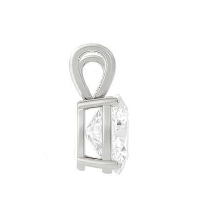 14K Gold Oval Cut Moissanite Solitaire Pendant Only - Double Loop Bail
