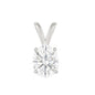 10K Gold Oval Cut Moissanite Solitaire Pendant Only - Double Loop Bail