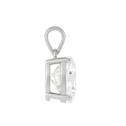 14K Gold Oval Cut Moissanite Solitaire Necklace - Dangle Bail on Box Chain