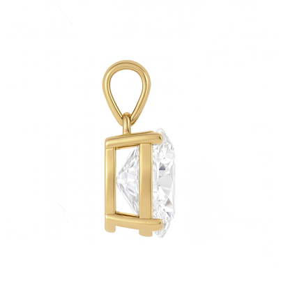 14K Gold Oval Cut Moissanite Solitaire Pendant Only - Dangle Bail