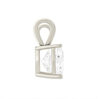 14K Gold Cushion Cut Moissanite Solitaire Pendant Only - Double Loop Bail