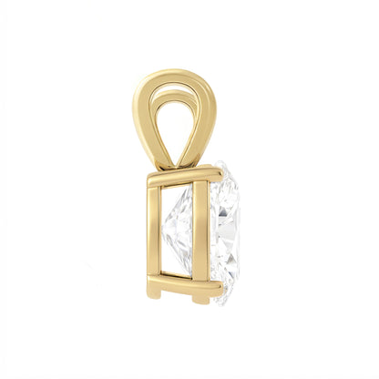 14K Gold Oval Cut Moissanite Solitaire Pendant Only - Double Loop Bail
