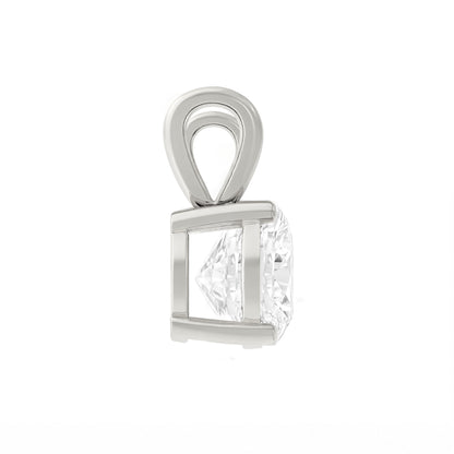 14K Gold Round Cut Moissanite Solitaire Pendant Only - Double Loop Bail