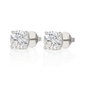 10K Gold Round Cut Moissanite Solitaire Stud Earrings - Push Backs