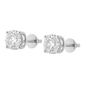 10K Gold Round Cut Moissanite Solitaire Stud Earrings - Push Backs