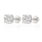 10K Gold Round Cut Moissanite Solitaire Stud Earrings - Screw Backs