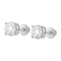 10K Gold Round Cut Moissanite Solitaire Stud Earrings - Screw Backs