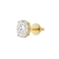 14K Gold Oval Cut Moissanite Solitaire Single Stud Earring - Push Back
