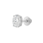 10K Gold Oval Cut Moissanite Solitaire Single Stud Earring - Screw Back
