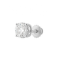 14K Gold Round Cut Moissanite Solitaire Single Stud Earring - Screw Back