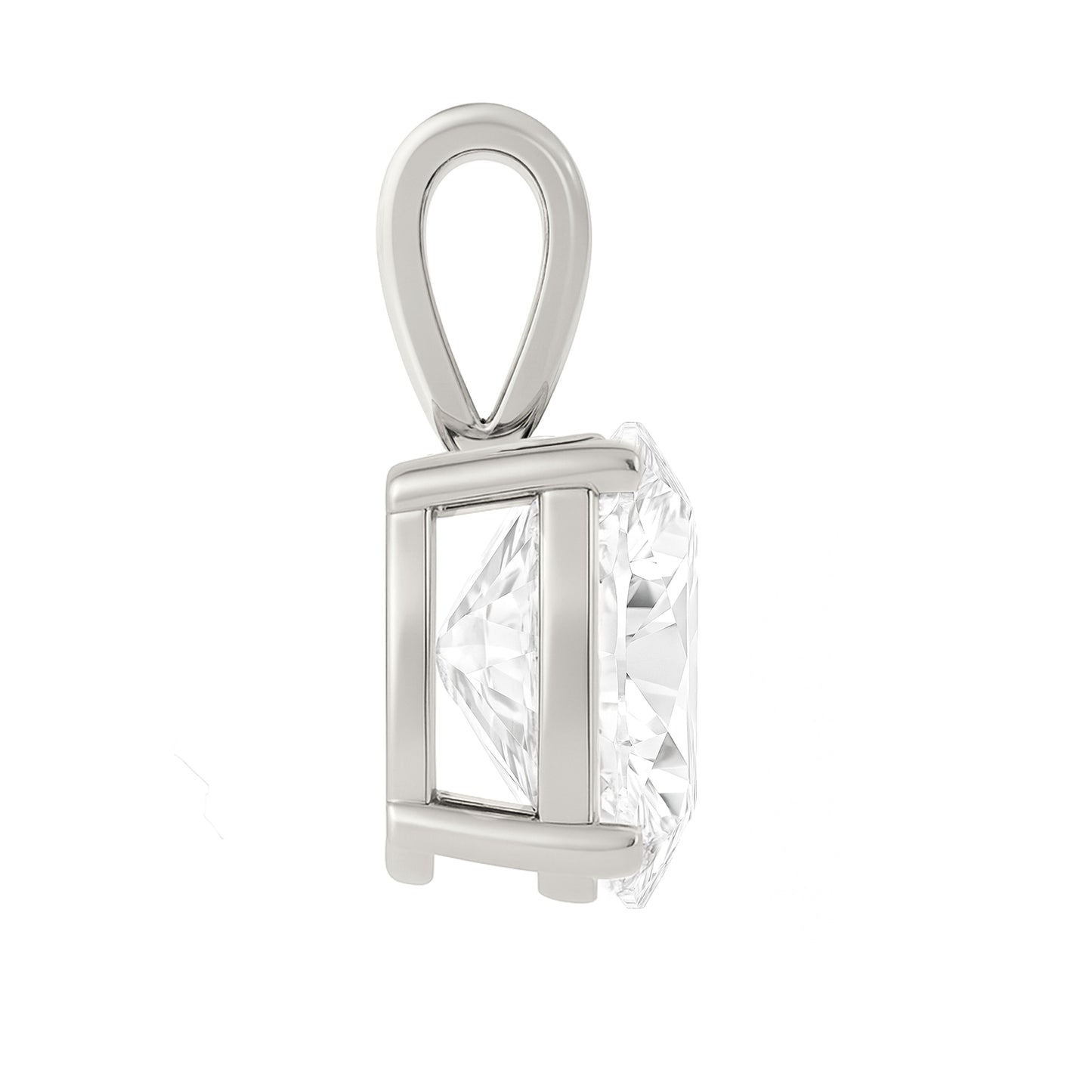 14K Gold Oval Cut Moissanite Solitaire Pendant Only - Solid Bail