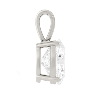 14K Gold Oval Cut Moissanite Solitaire Pendant Only - Solid Bail