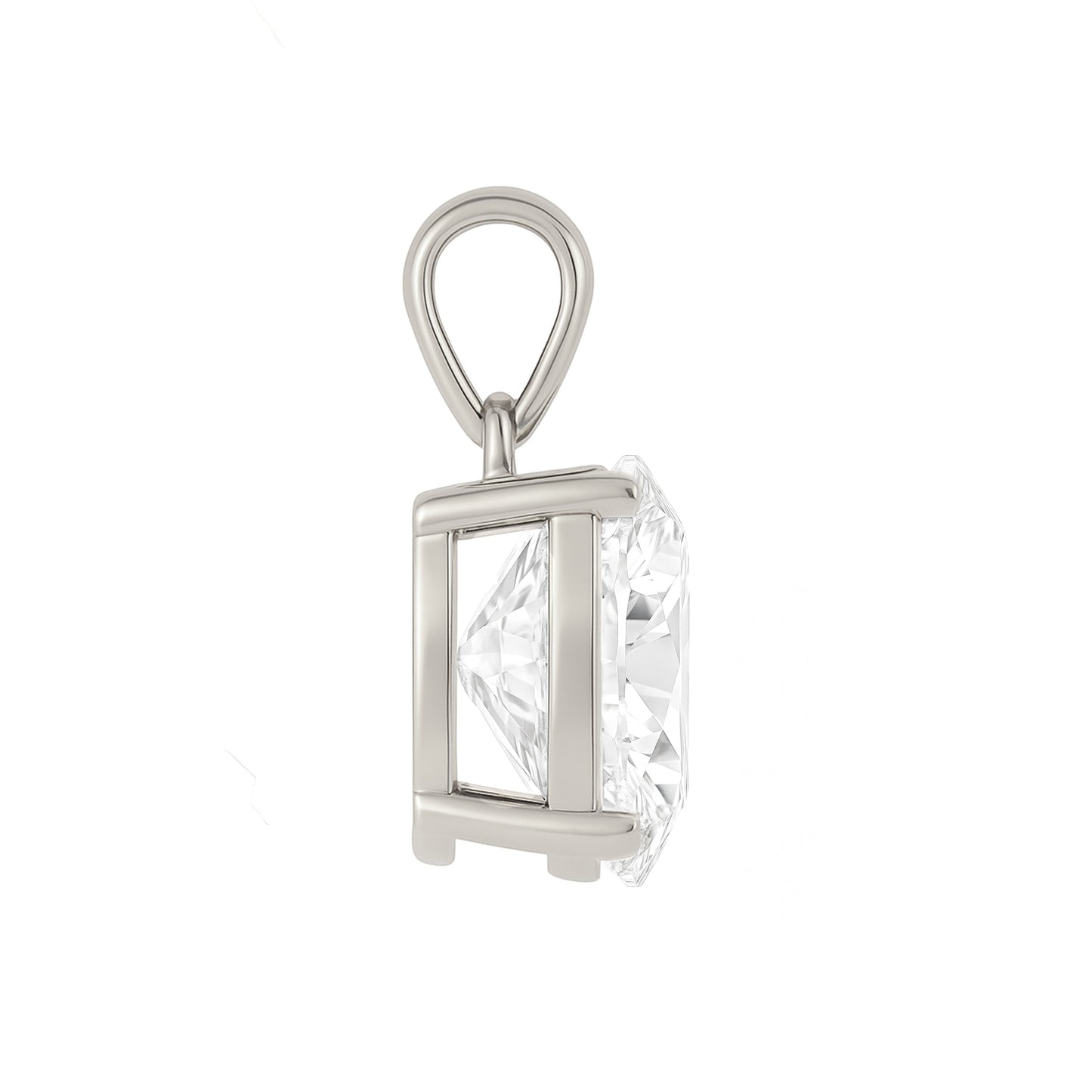 14K Gold Oval Cut Moissanite Solitaire Pendant Only - Dangle Bail