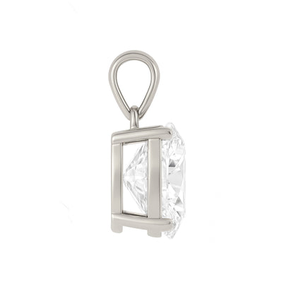 14K Gold Oval Cut Moissanite Solitaire Pendant Only - Dangle Bail