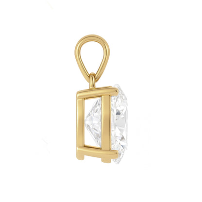 14K Gold Oval Cut Moissanite Solitaire Pendant Only - Dangle Bail